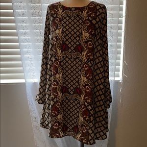 Long sleeve boho dress. Small/Petite